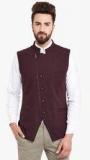 Hypernation Brown Solid Waistcoat men