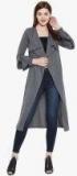 Hypernation Grey Melange Self Design Shrug Women