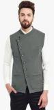 Hypernation Grey Solid Waistcoat men