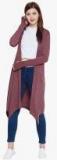 Hypernation Maroon Self Design Shrug Women