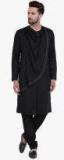 I Know Black Solid Kurta Churidar men