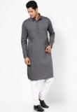 I Know Solid Grey Kurta Men