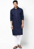 I Know Solid Navy Blue Kurta Men