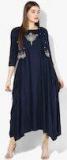 Imara Navy Blue Solid A Line Kurta women