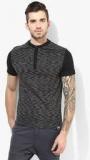 Incult Black Printed Henley T Shirt men