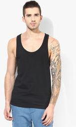 Incult Black Round Neck Vest men