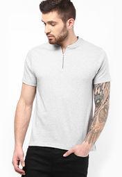 Incult Grey Henley T Shirt Men