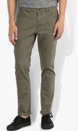 Incult Olive Mid Rise Skinny Fit Jeans men