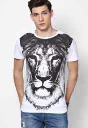 Incult Printed White Crew Neck T Shirt men