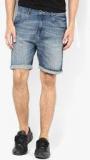 Incult Slim Denim Shorts In Bleach Wash Men