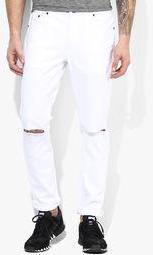 Incult White Mid Rise Skinny Fit Jeans Men