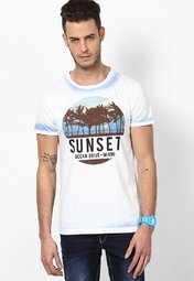 Incult White Printed Crew Neck T Shirt Men