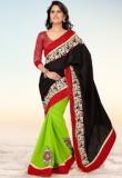 Inddus Black Embroidered Saree Women