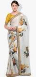 Inddus Off White Printed Sarees women