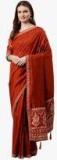 Inddus Rust Embroidered Saree Women