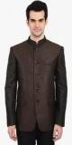 Indian Attire Brown Solid Bandgala Men