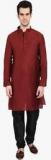 Indian Attire Maroon Solid Kurta Pyjamas men