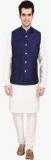 Indian Attire Navy Blue Solid Kurta Pyjamas men