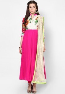 Indian By Manish Arora Magenta Anarkali women