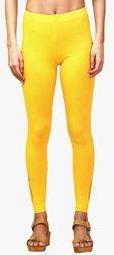 Indian Ink Yellow Embellished Leggings Women