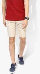 Indian Terrain Beige Solid Shorts men