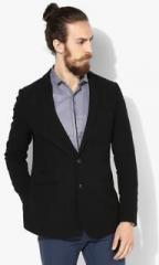 Indian Terrain Black Solid Blazer men