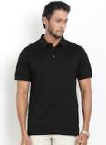 Indian Terrain Black Solid Polo Collar T Shirt Men