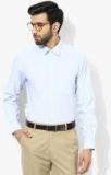 Indian Terrain Blue Solid Slim Fit Formal Shirt Men