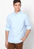 Indian Terrain Blue Solids Casual Shirt Men