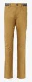 Indian Terrain Brown Solid Chinos Boys