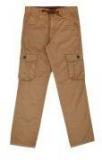 Indian Terrain Brown Solid Regular Fit Cargos Boys