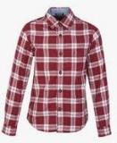 Indian Terrain Maroon Casual Shirt boys