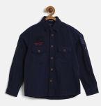 Indian Terrain Navy Blue Casual Shirts boys