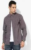 Indian Terrain Navy Blue Checked Regular Fit Casual Shirt men