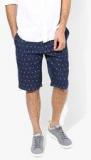 Indian Terrain Navy Blue Printed Shorts men