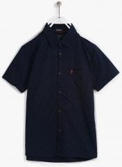 Indian Terrain Navy Blue Regular Fit Casual Shirt boys