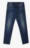 Indian Terrain Navy Blue Regular Fit Mid Rise Low Distress Jeans Boys