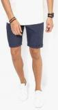 Indian Terrain Navy Blue Solid Shorts men