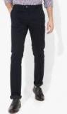 Indian Terrain Navy Blue Solid Slim Fit Chinos men