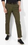 Indian Terrain Olive Printed Slim Fit Chinos men