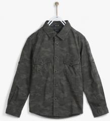 Indian Terrain Olive Regular Fit Casual Shirt boys