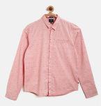 Indian Terrain Pink Casual Shirts Boys