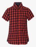 Indian Terrain Red Checked Casual Shirt Boys