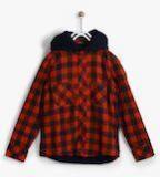 Indian Terrain Red Regular Fit Hooded Shirt Boys