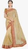 Indian Women By Bahubali Cream Embellished Saree Women