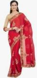 Indian Women Red Embroidered Saree Women