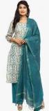 Indibox Blue Embellished Dupatta Women