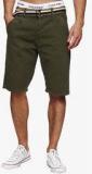 Indicode Green Solid Shorts men