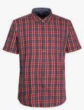 Indigo Nation Red Slim Fit Checked Casual Shirt Men