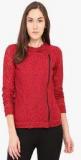 Instacrush Maroon Solid Jacket Women